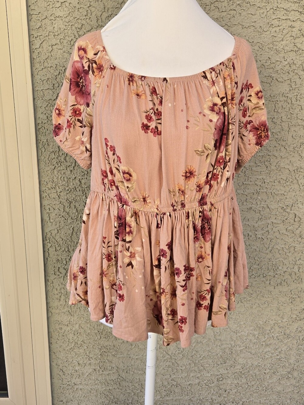 Torrid Women's Blush Floral Peplum Top - Blush